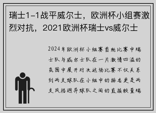瑞士1-1战平威尔士，欧洲杯小组赛激烈对抗，2021欧洲杯瑞士vs威尔士